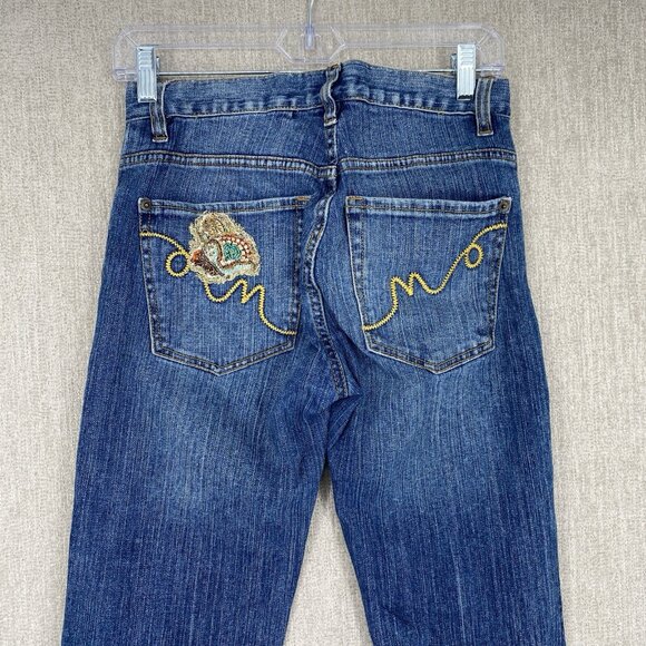 Vintage Lillie Rubin Jeans 6 Denim Flare Y2K Sequin Patch Embroidered - Picture 8 of 14